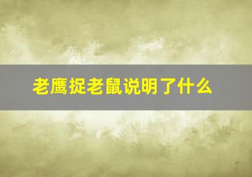 老鹰捉老鼠说明了什么