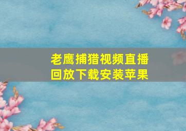 老鹰捕猎视频直播回放下载安装苹果