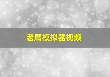 老鹰模拟器视频