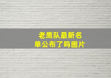 老鹰队最新名单公布了吗图片