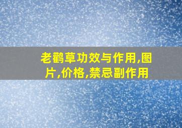 老鹳草功效与作用,图片,价格,禁忌副作用