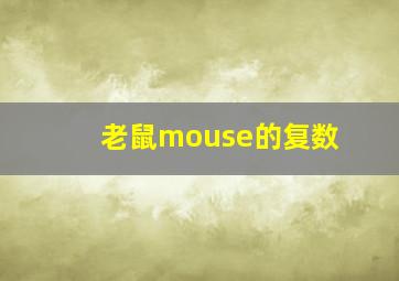 老鼠mouse的复数