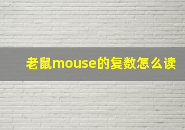 老鼠mouse的复数怎么读