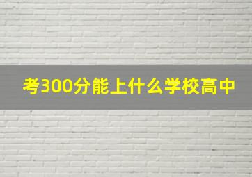 考300分能上什么学校高中