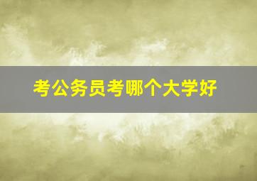 考公务员考哪个大学好