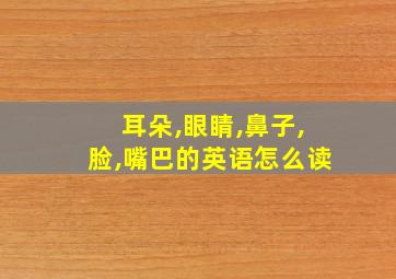 耳朵,眼睛,鼻子,脸,嘴巴的英语怎么读