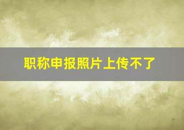 职称申报照片上传不了