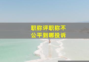 职称评职称不公平到哪投诉