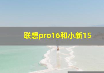 联想pro16和小新15