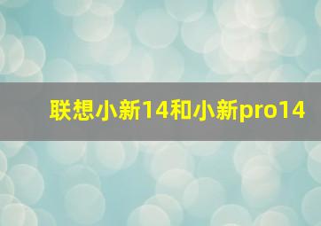 联想小新14和小新pro14