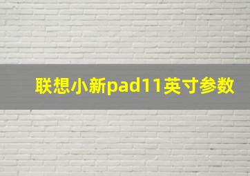 联想小新pad11英寸参数