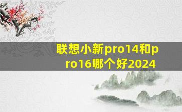 联想小新pro14和pro16哪个好2024