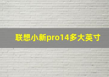 联想小新pro14多大英寸