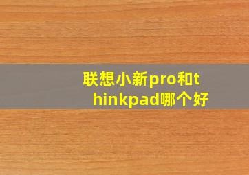 联想小新pro和thinkpad哪个好