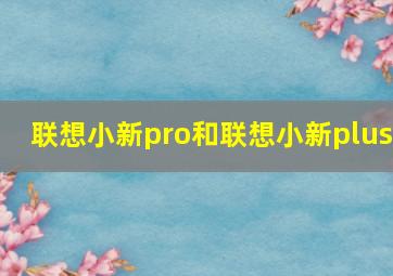 联想小新pro和联想小新plus