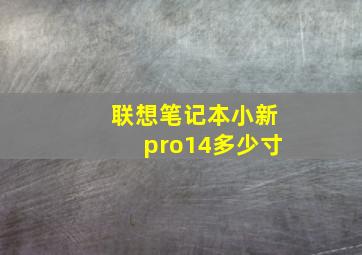 联想笔记本小新pro14多少寸