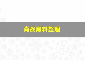 肖战黑料整理