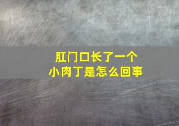 肛门口长了一个小肉丁是怎么回事