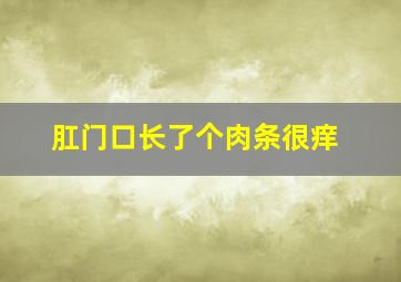 肛门口长了个肉条很痒