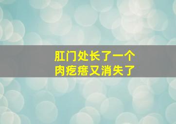 肛门处长了一个肉疙瘩又消失了