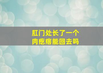 肛门处长了一个肉疙瘩能回去吗