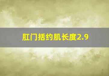 肛门括约肌长度2.9