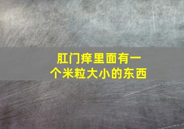 肛门痒里面有一个米粒大小的东西