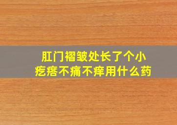 肛门褶皱处长了个小疙瘩不痛不痒用什么药