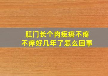 肛门长个肉疙瘩不疼不痒好几年了怎么回事