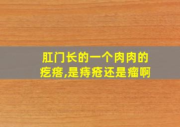 肛门长的一个肉肉的疙瘩,是痔疮还是瘤啊