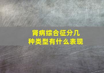 肾病综合征分几种类型有什么表现