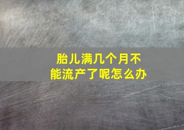 胎儿满几个月不能流产了呢怎么办