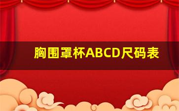 胸围罩杯ABCD尺码表