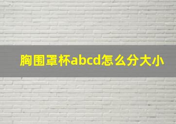 胸围罩杯abcd怎么分大小