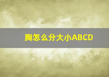 胸怎么分大小ABCD