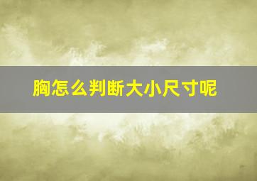 胸怎么判断大小尺寸呢