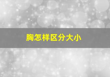 胸怎样区分大小