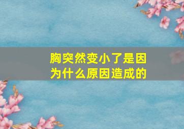 胸突然变小了是因为什么原因造成的