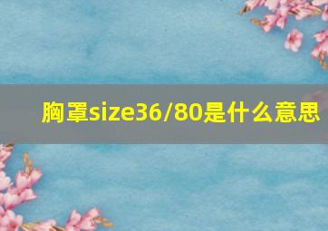 胸罩size36/80是什么意思