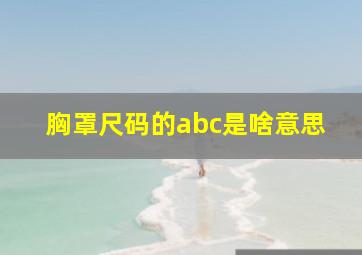 胸罩尺码的abc是啥意思