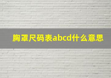 胸罩尺码表abcd什么意思