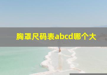 胸罩尺码表abcd哪个大