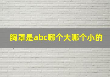 胸罩是abc哪个大哪个小的