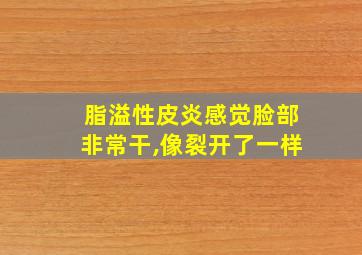 脂溢性皮炎感觉脸部非常干,像裂开了一样