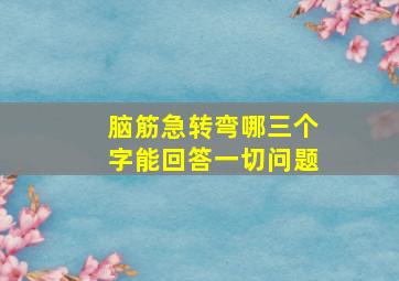 脑筋急转弯哪三个字能回答一切问题