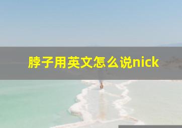 脖子用英文怎么说nick