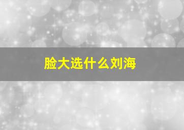 脸大选什么刘海