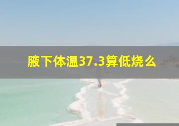 腋下体温37.3算低烧么