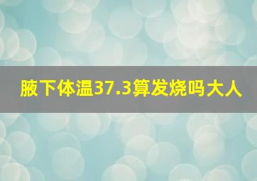 腋下体温37.3算发烧吗大人