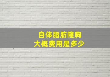 自体脂肪隆胸大概费用是多少